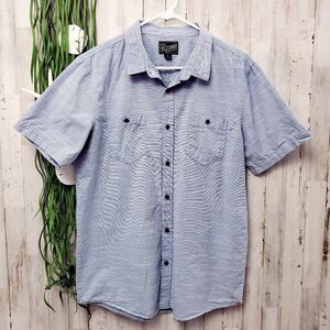 Retrofit Button Down Shirt Blue Size Large